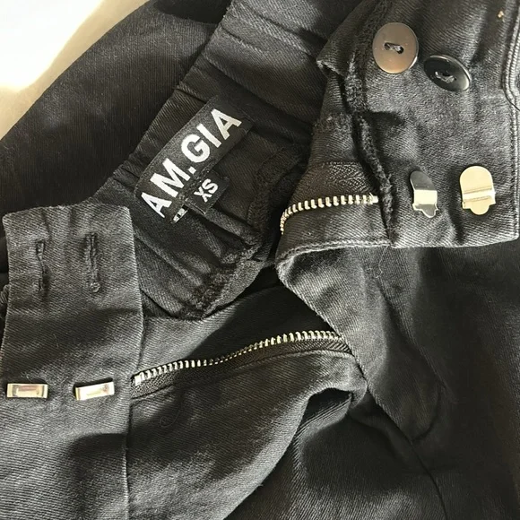 I.AM.GIA. black high rise zip fly joggers - Picture 7 of 9